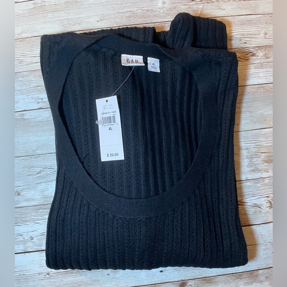 🆕 GAP Women’s CashSoft Ribbed Scoopneck Lightweight Sweater Black XLarge 16-18 - Picture 8 of 16